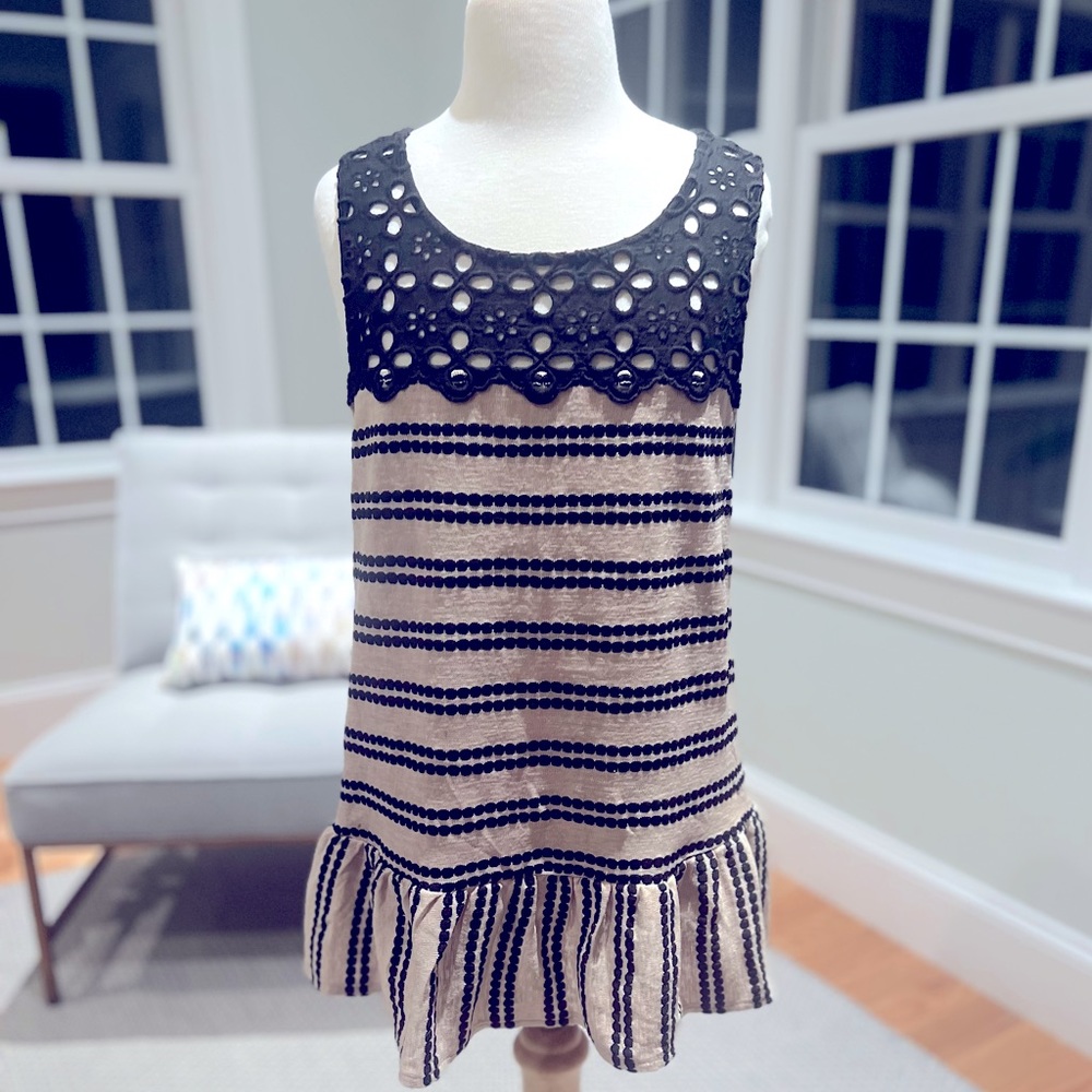 Free People Black & Beige Top